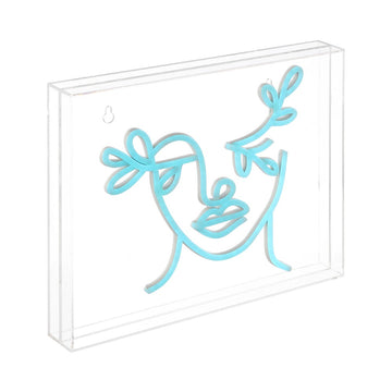 Teary Face Contemporary Glam Acrylic Box USB Operated LED Neon Light - JONATHAN Y